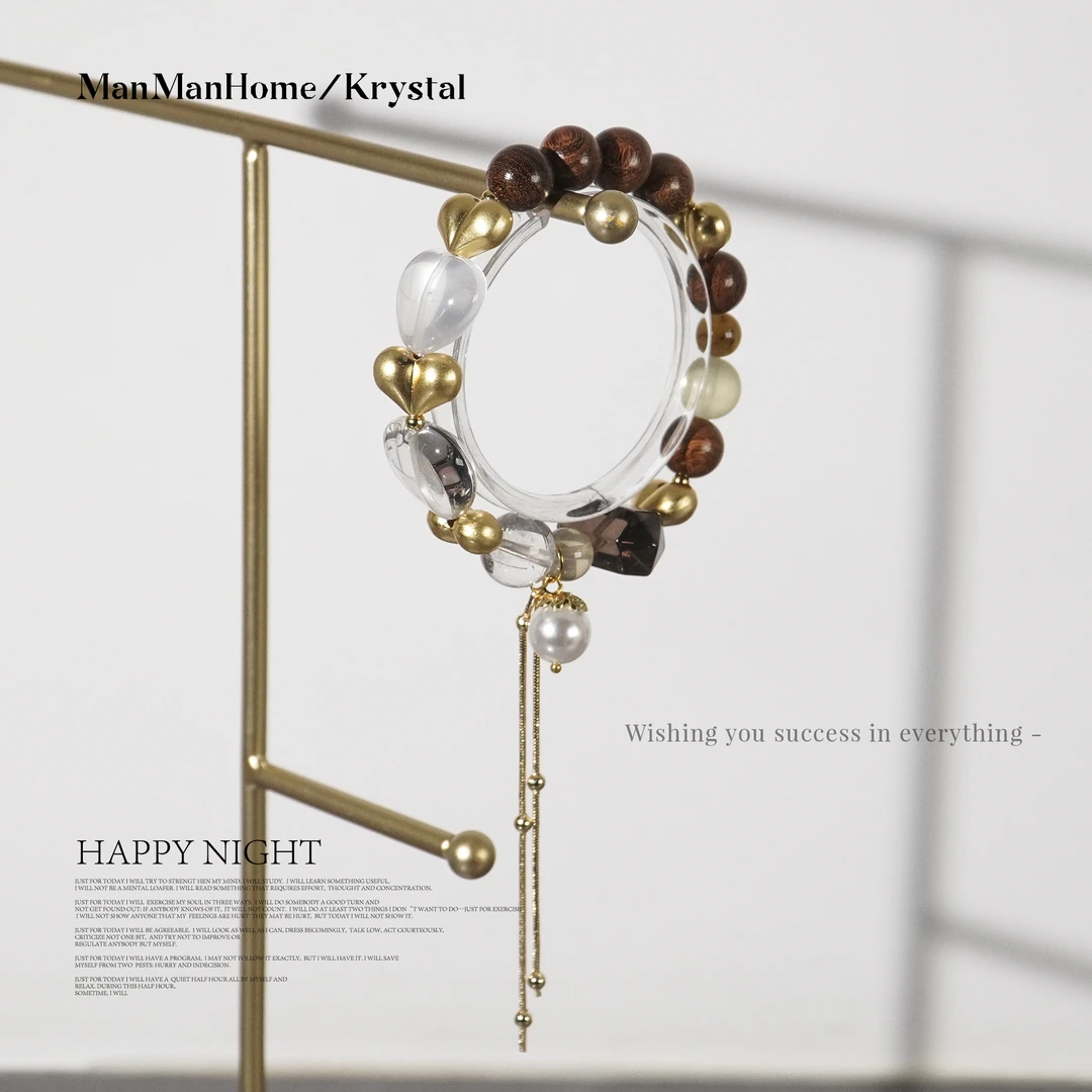 A343【爱上琼楼】天然茶水晶 白水晶 黄水晶 金虎眼手链多样性发货