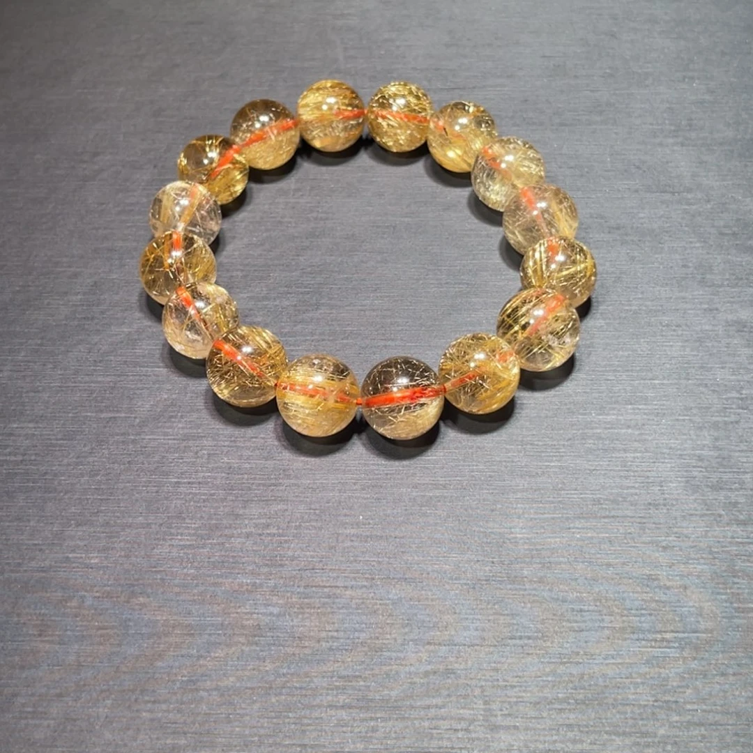 红***～手链发晶未镶嵌金钛晶