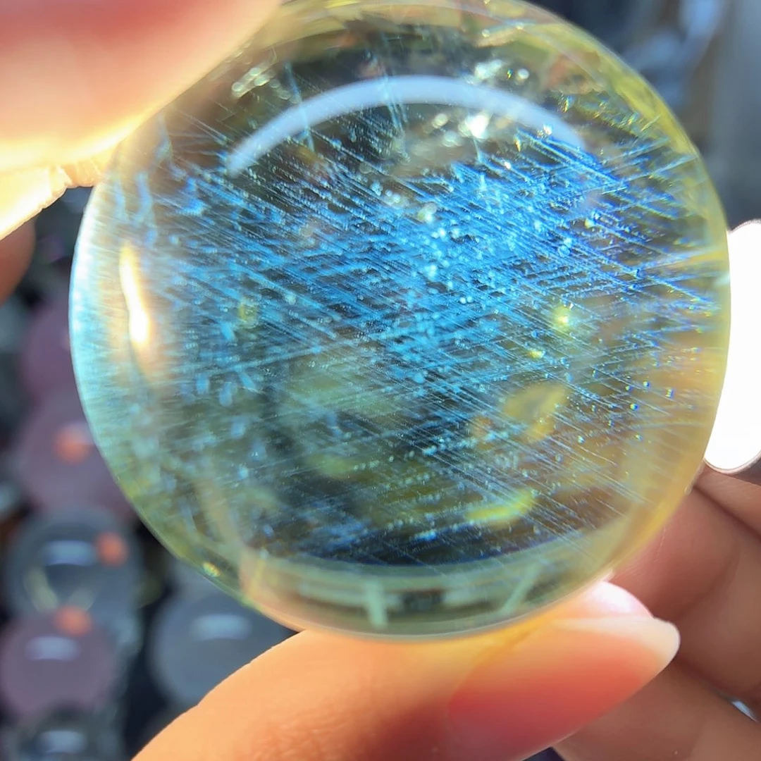 未镶嵌水晶珠宝半成品蓝针黄水晶43