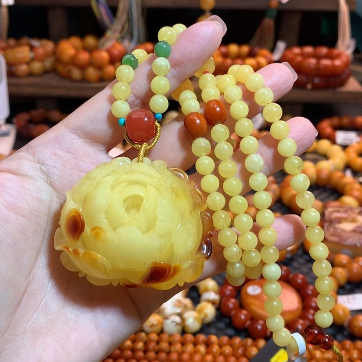 蜜蜡未镶嵌吊坠(赠链)蜜蜡吊坠