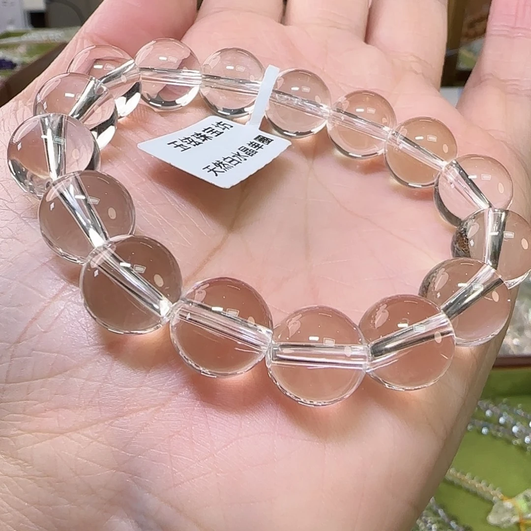 芬***阳手链水晶未镶嵌天然白水晶全净体单圈