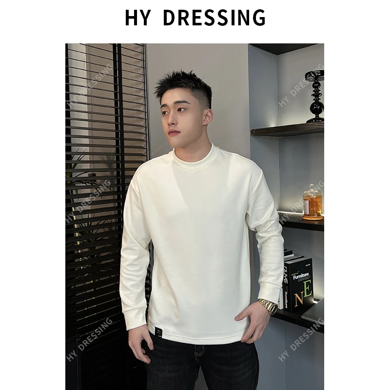 【HY穿搭】秋冬双面加绒内搭长袖T恤休闲百搭圆领套头亲肤保暖8751