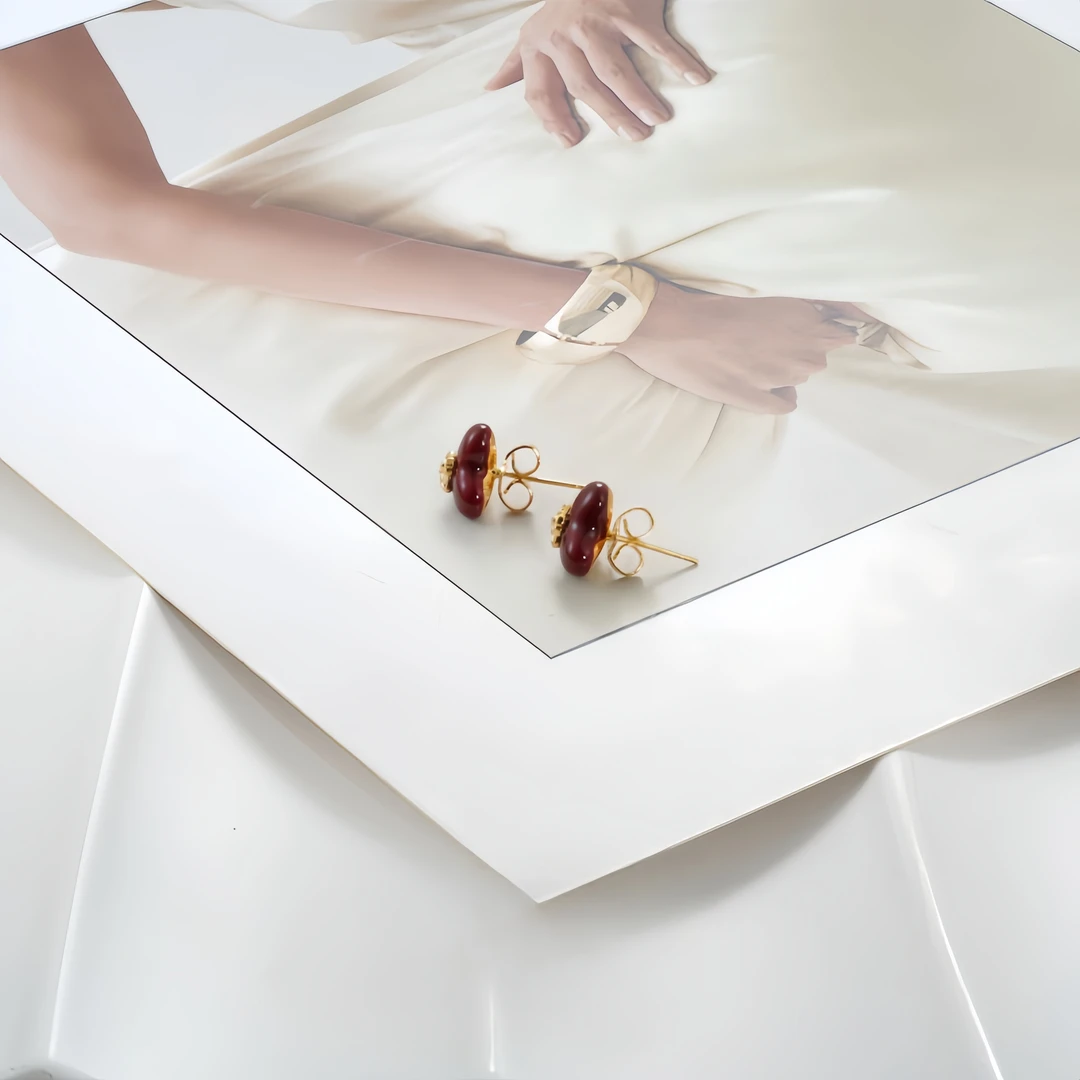 铜合金珐琅耳饰 【镀K金】【925银针】耳环8524