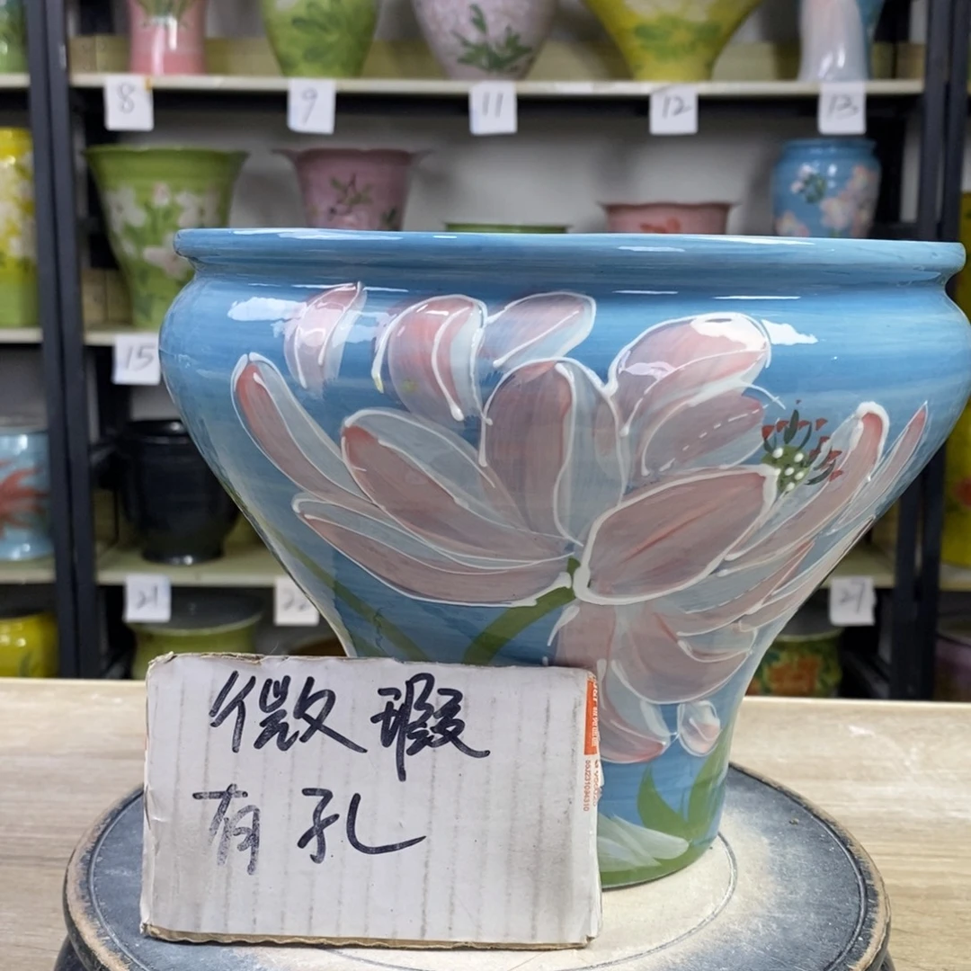 景德镇手工手绘陶瓷花盆