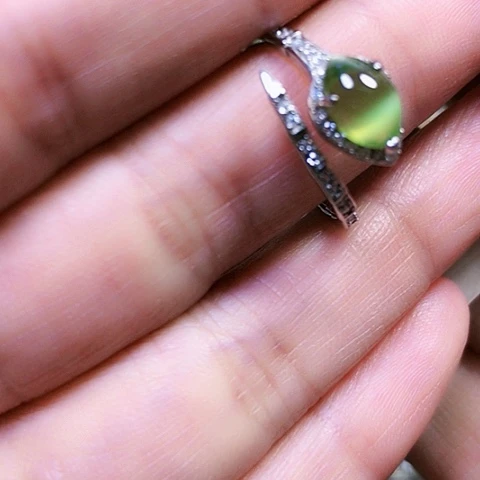 和田玉银S925镶嵌戒指