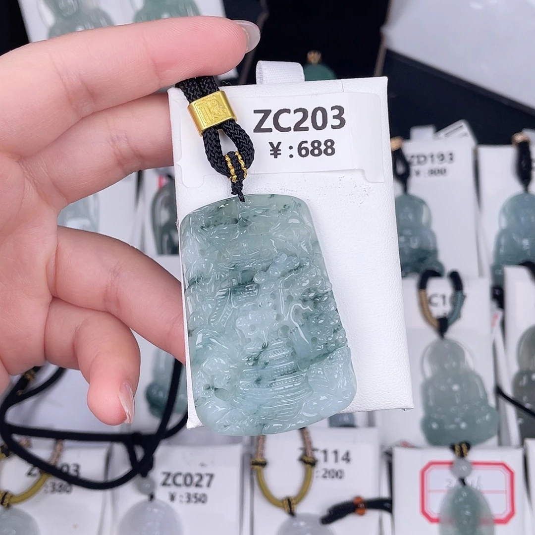 翡翠未镶嵌颈饰zc203