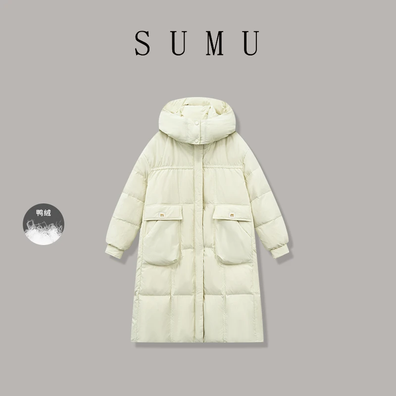 宿慕SUMU 女款大口袋羽绒服12-26 冬季2024新款时尚羽绒服G3401H