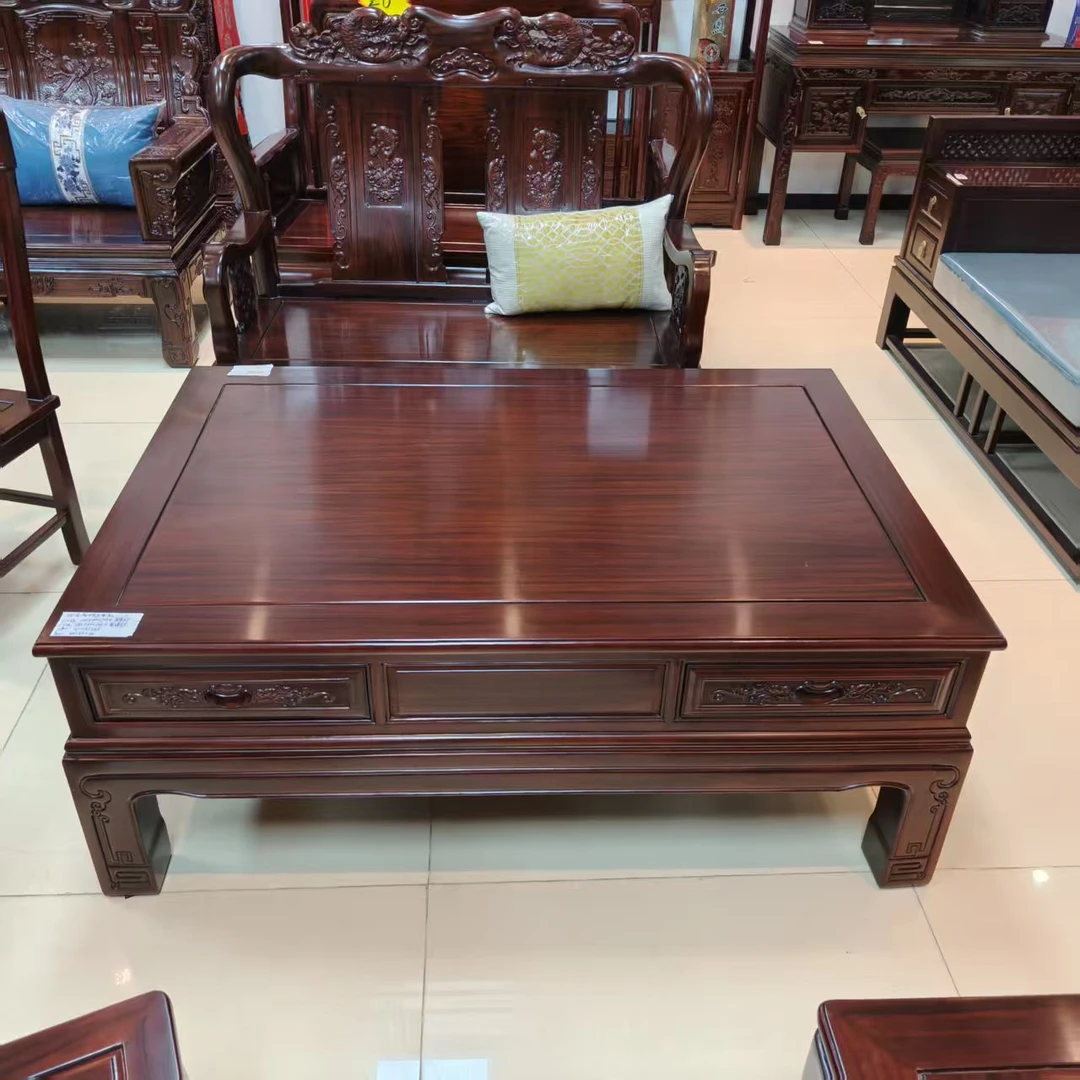 酸枝木 战国四抽大平几尺寸：长130宽87高53