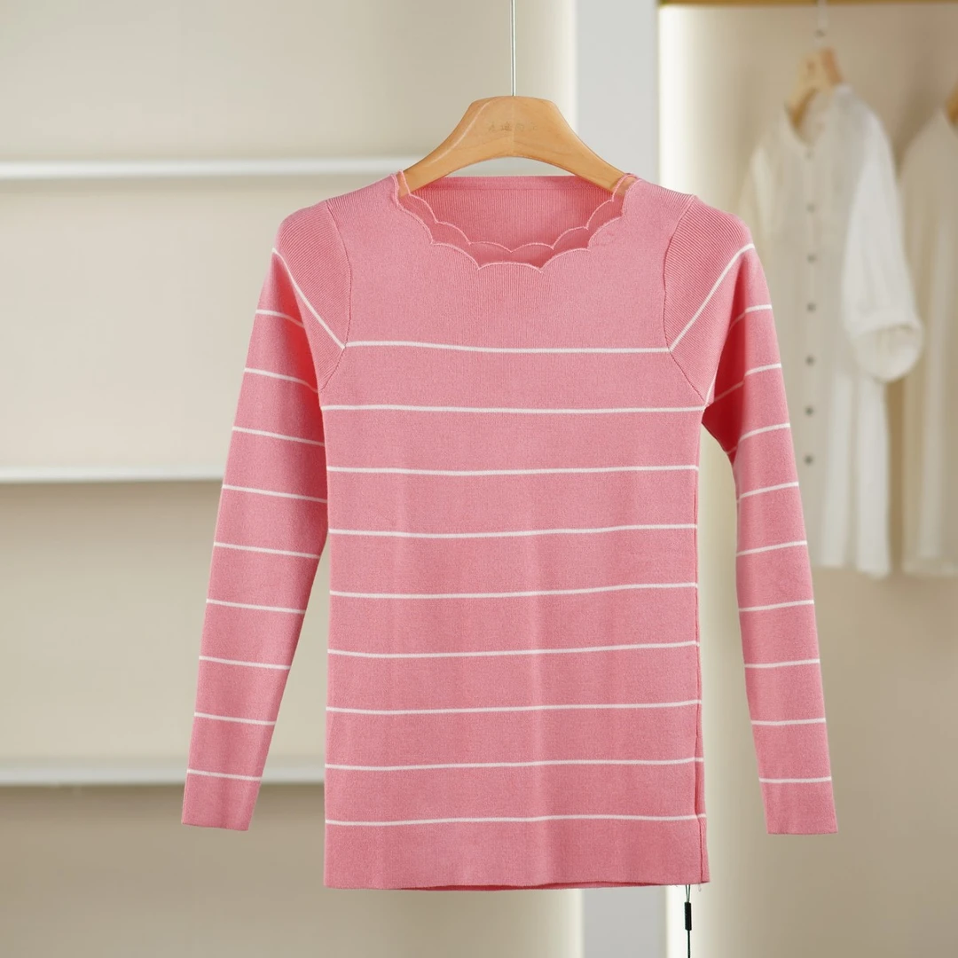 麦迪尚品【唯】51203208 通勤百搭条纹针织衫春秋女装商场同款