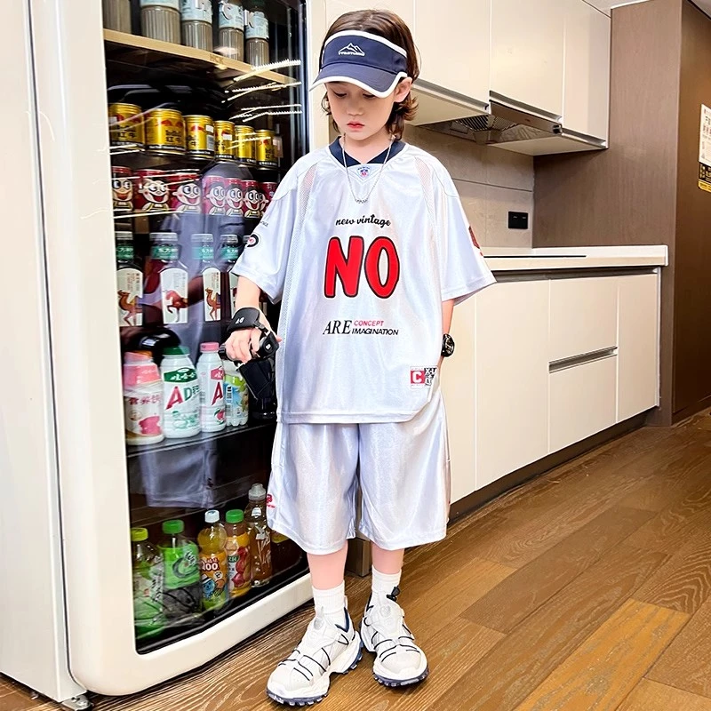 男童夏装速干衣薄款套装2025新款夏季短袖中大儿童男孩夏款痞帅潮