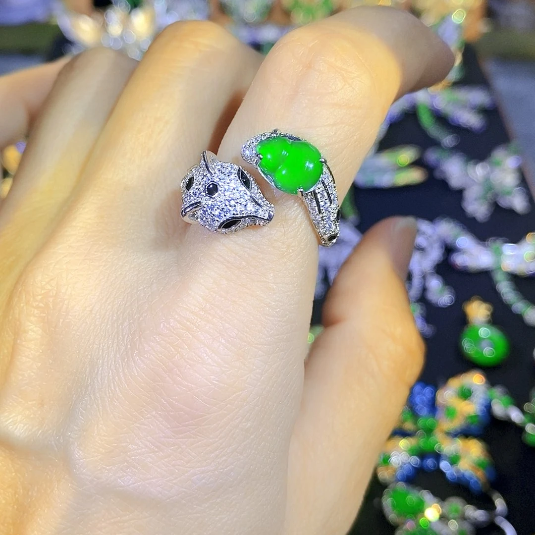 吊坠(不含链)银S925镶嵌翡翠