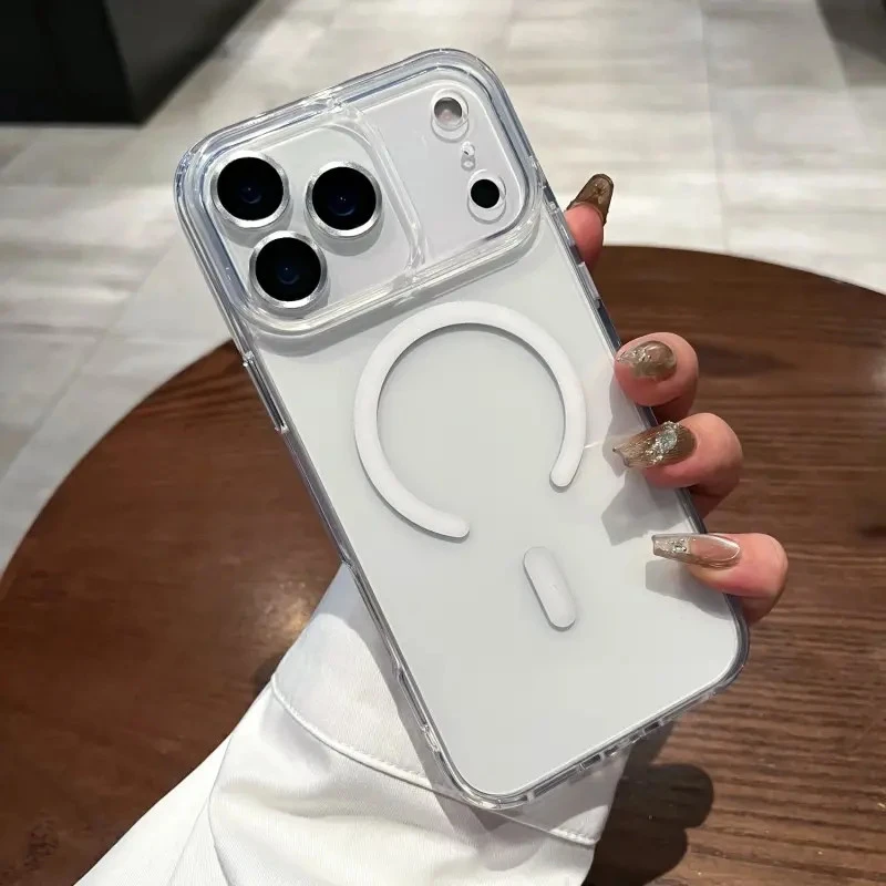 适用苹果17promax手机壳透明iPhone17pro镜头全包防摔17air磁吸
