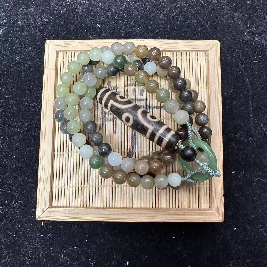 和田玉多宝圆珠项链0919