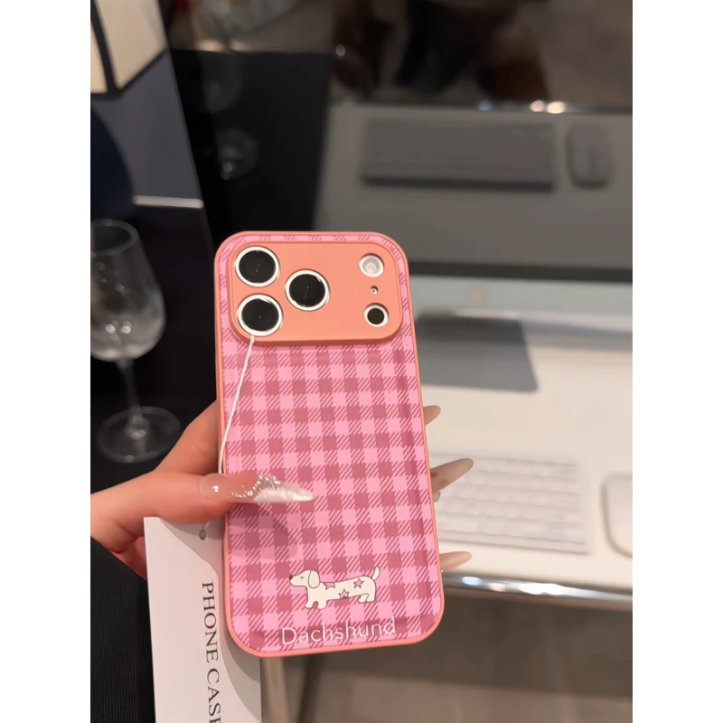 星星小狗粉适用苹果17pro手机壳16PM肤感皮纹防摔oppo华为p80小米