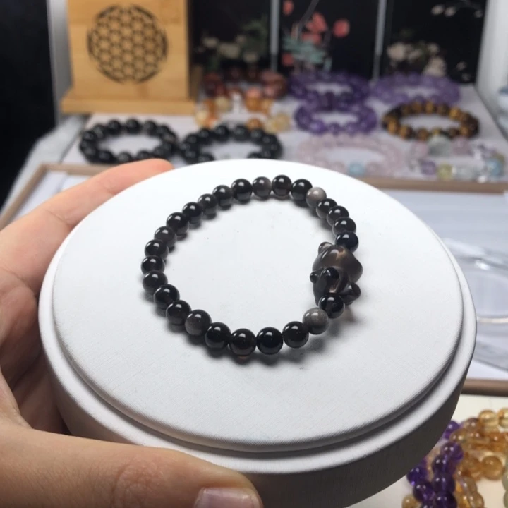 水晶手链银S925镶嵌银耀