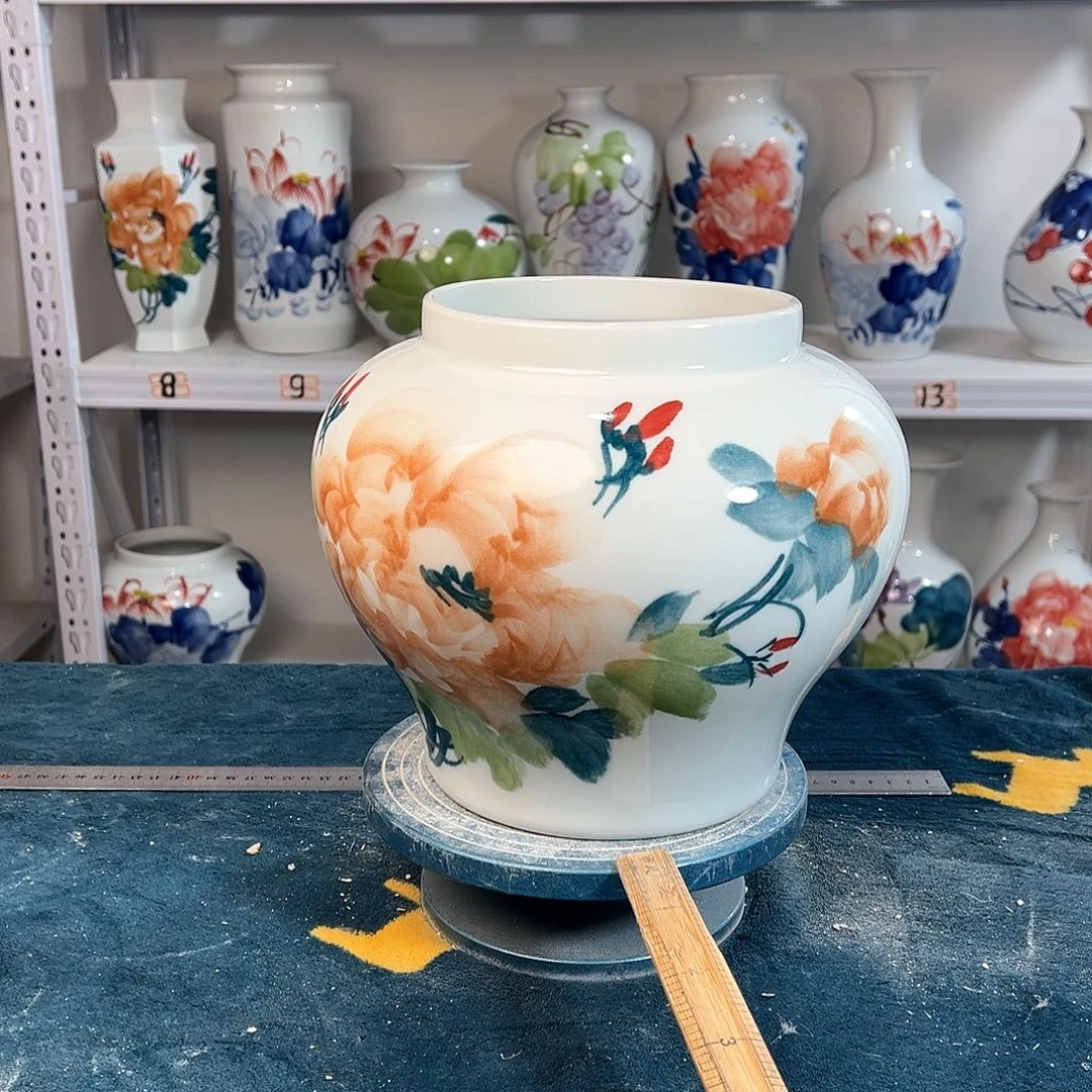 摆件景德镇陶瓷大口黄牡