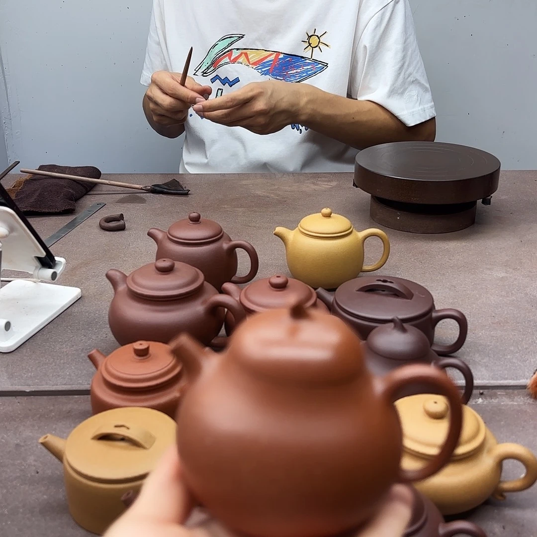 紫砂茶壶红降坡茄瓜150cc瑕疵