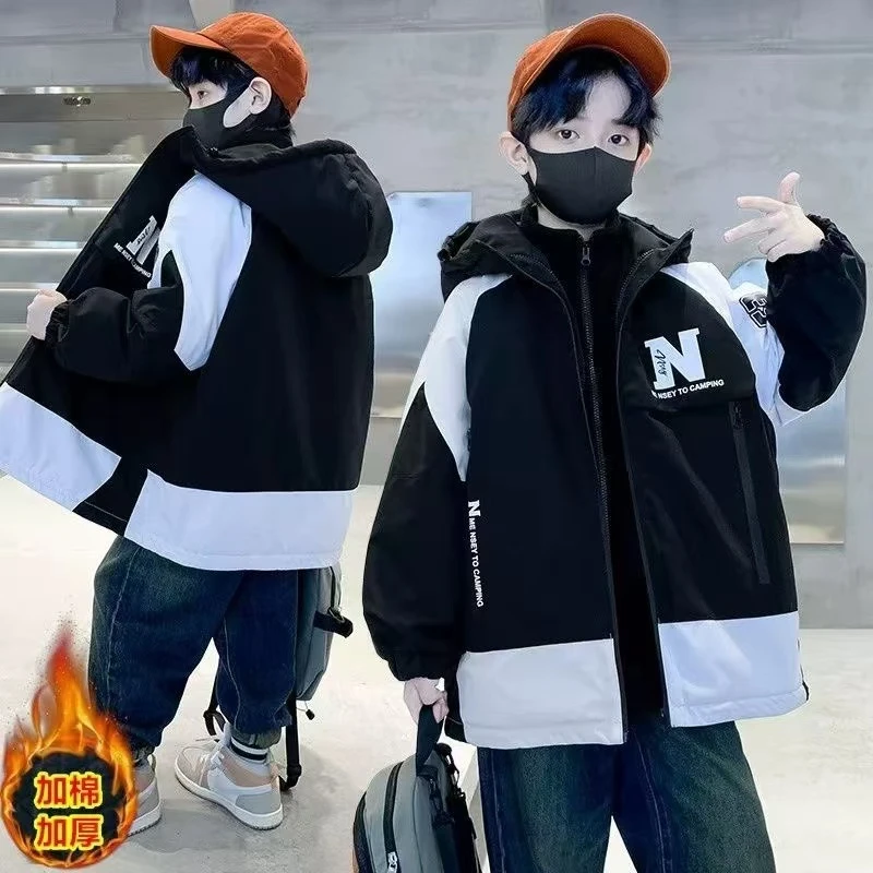 【QZ·专属 实体品质】男童秋冬外套夹棉风衣2025新款派克服棉服外套