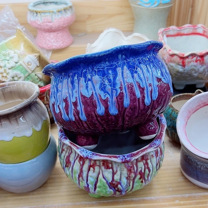 有孔，满10元发货多肉陶瓷花盆