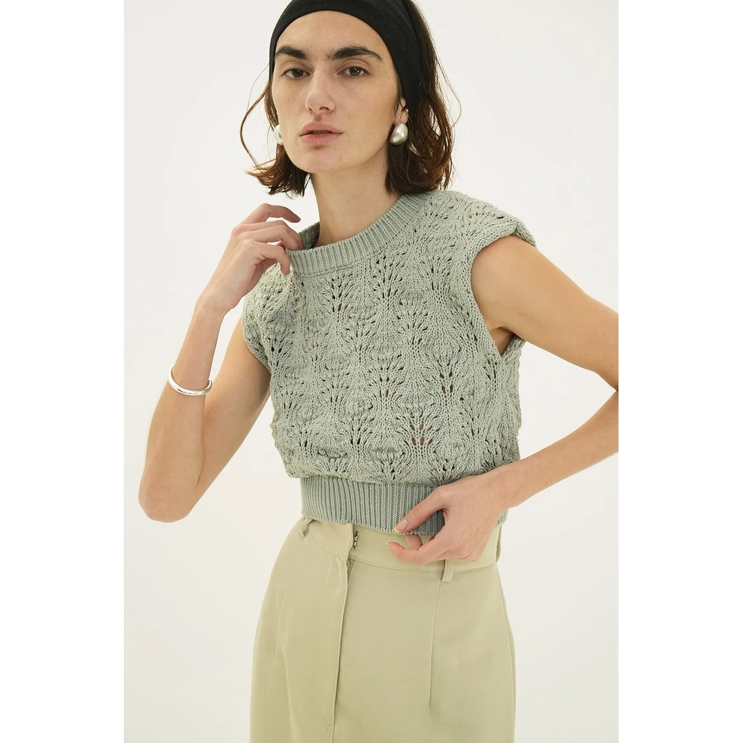 【六哥家】春季新款 松本 重工编织镂空设计感气质坎肩针织衫女