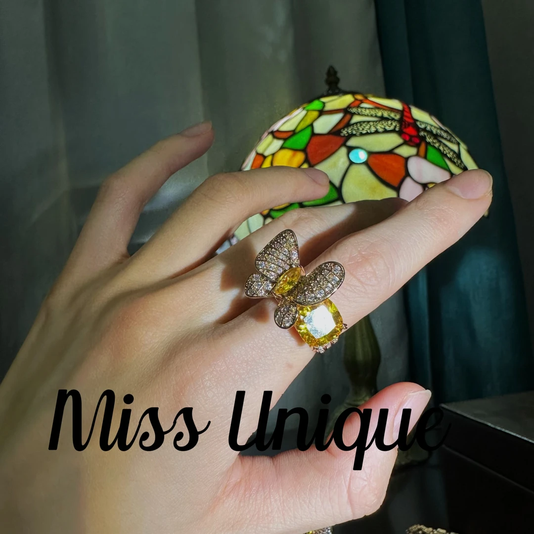 C1001金色蝴蝶开口戒指