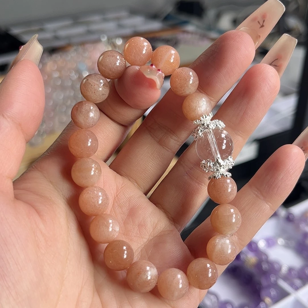 水晶手串未镶嵌太阳石9m m