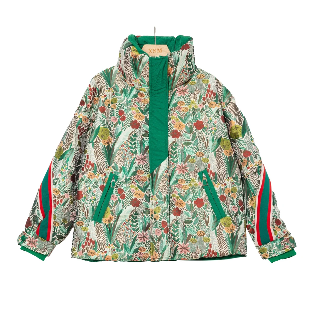 时尚提花国风款加厚保暖羽绒服2315