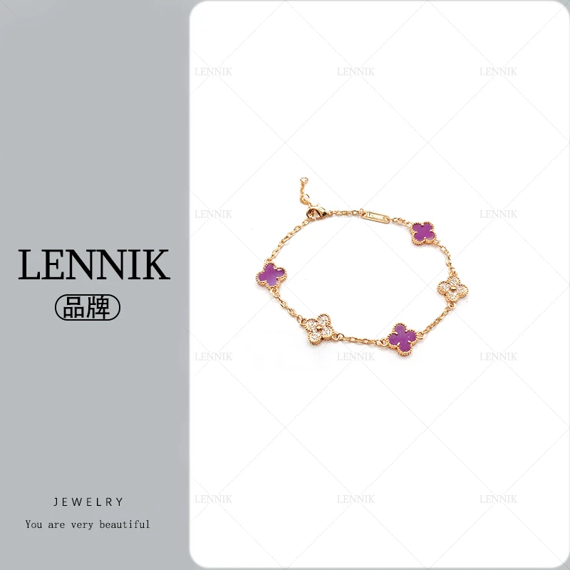合金珐琅手链 lennik/lennik-经典轻奢百小花草草手链