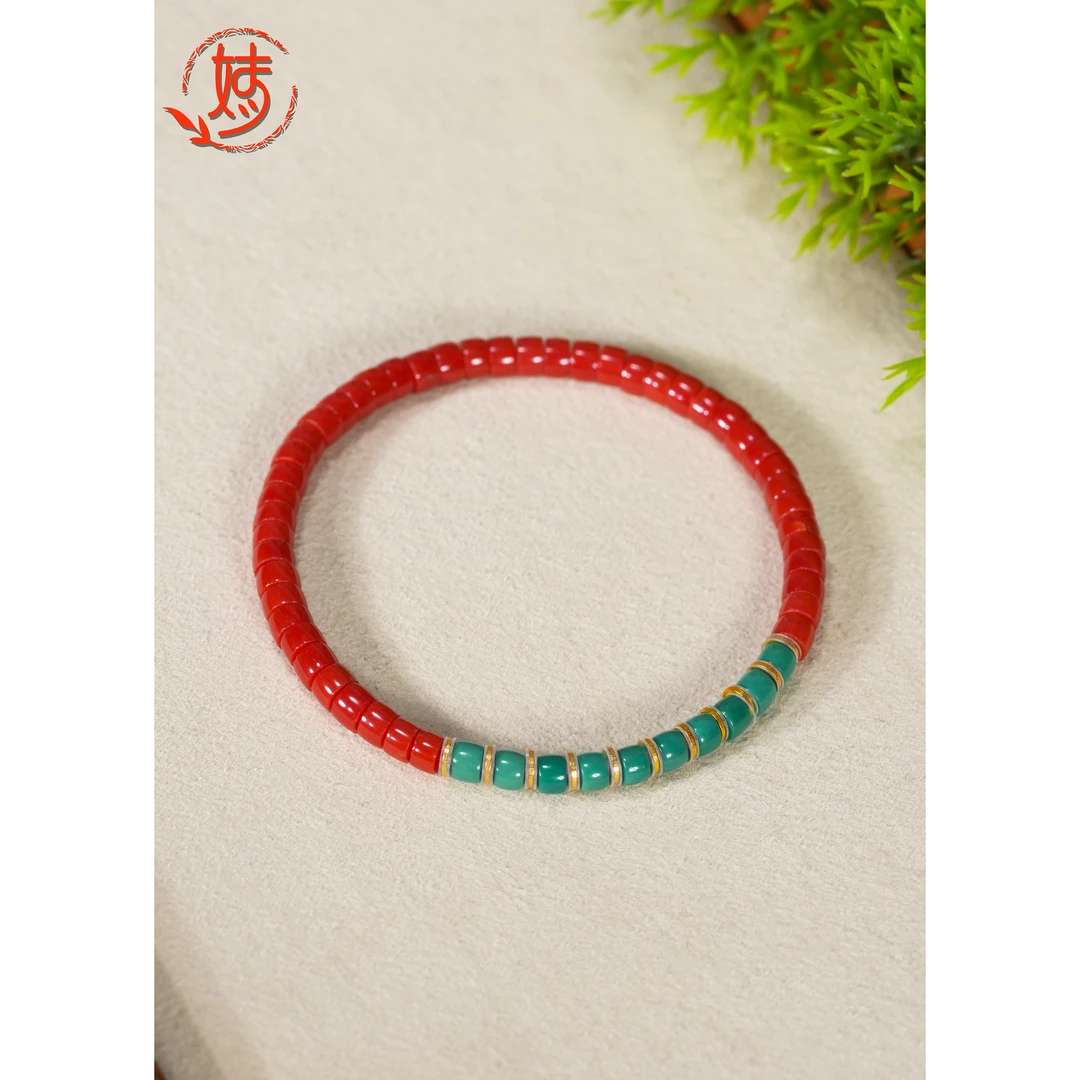【婧婧精选】臻品 · 18K金绿松石直切DIY手链 ≈4mm 多样性发