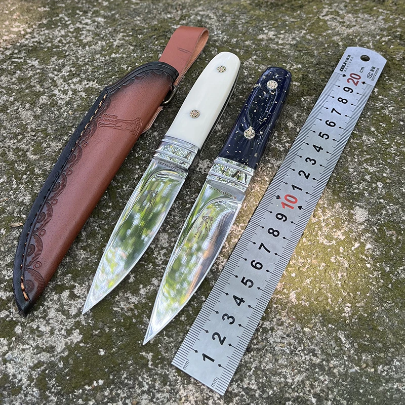 户外露营便携小直刀家用锋利水果刀野炊蒙古吃手把肉小刀收藏送礼