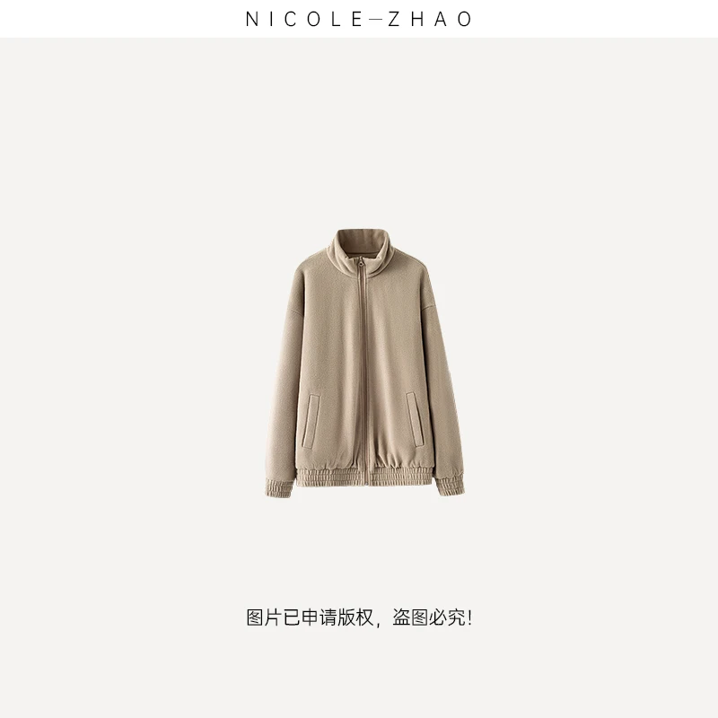 3NWT120【贵姐NICOLE】家庭装系列进口面料男女同款防水绒面外套