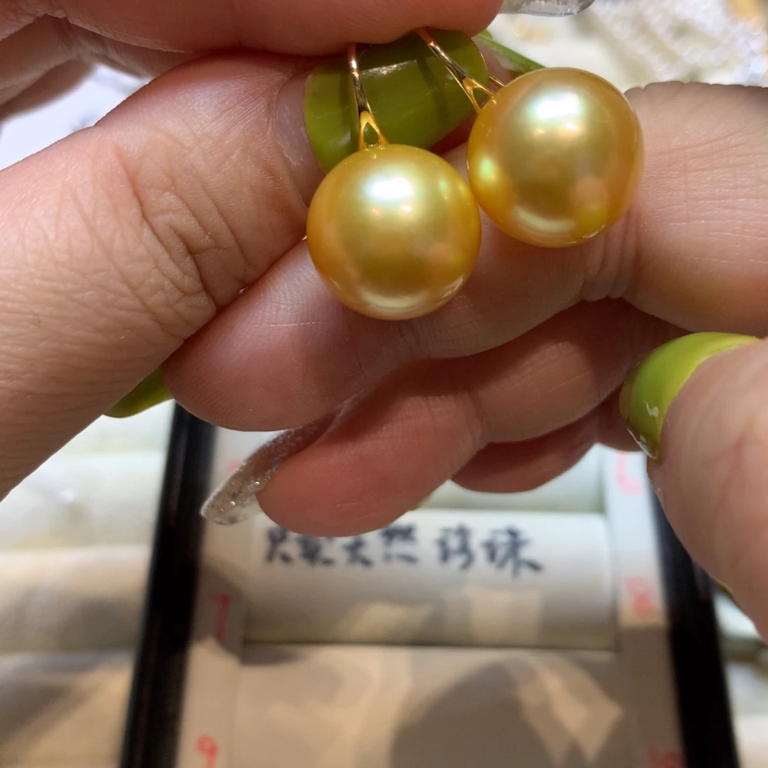 银S925镶嵌海水珍珠耳饰