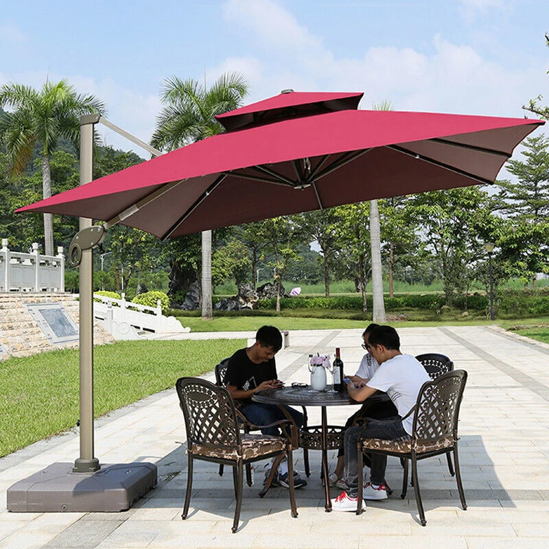大型庭院户外长方形遮阳伞阳台露台防水太阳伞花园别墅用罗马伞