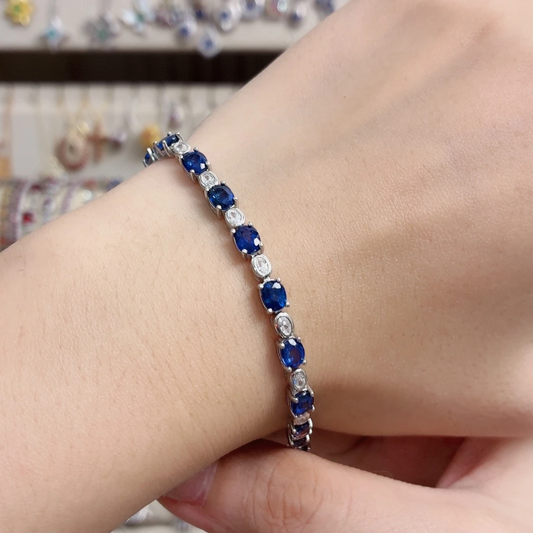 手链蓝宝石银S925镶嵌