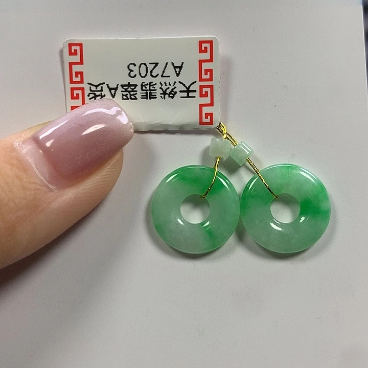 翡翠未镶嵌耳饰甜甜圈
