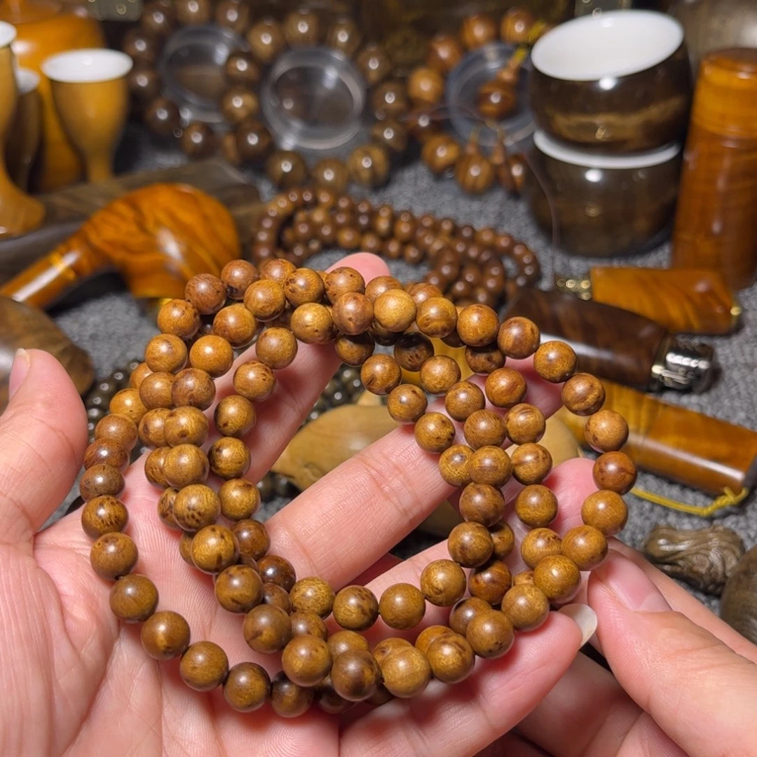 金丝楠枯木留疤佛珠0.8