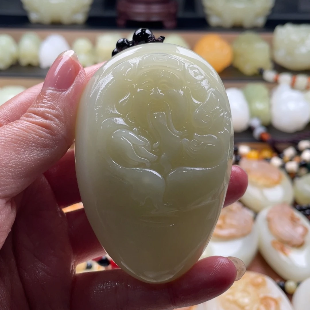 石材天然古青石手把件