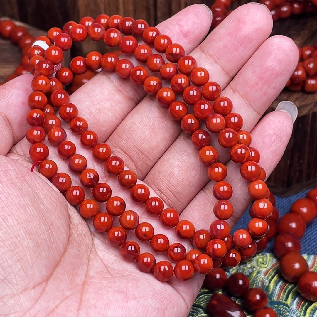 *****南红玛瑙未镶嵌珠链南红瓦西卡6多圈108