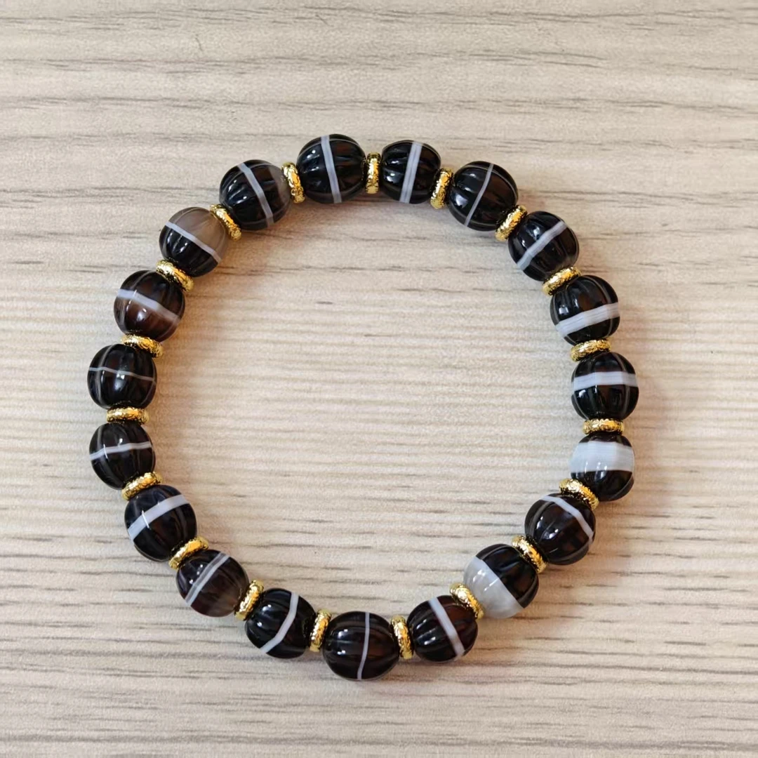 十九世纪瓜棱玛瑙药师珠【文物宝库】AJD2512051006