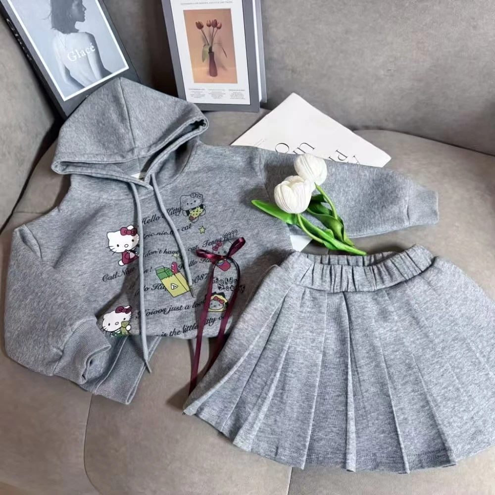 韩国童装可爱马甲套装25春季女童格纹长袖衬衫灯芯绒马甲背心半裙