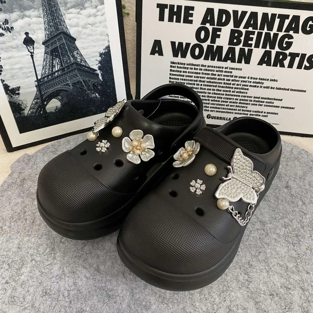 厚底洞洞鞋eva外穿防滑防臭夏季沙滩海边凉鞋防滑防臭洞洞鞋eva女