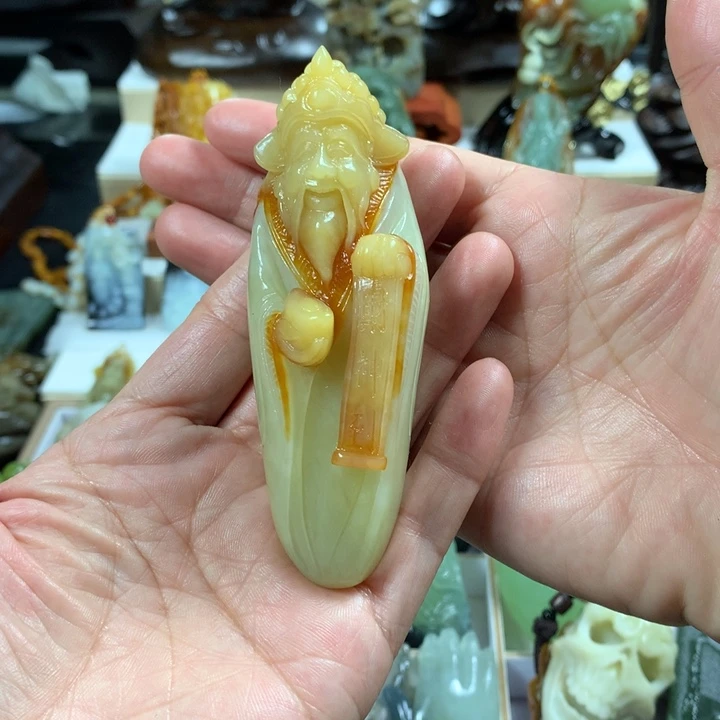 蛇纹石玉手把件未镶嵌?****?