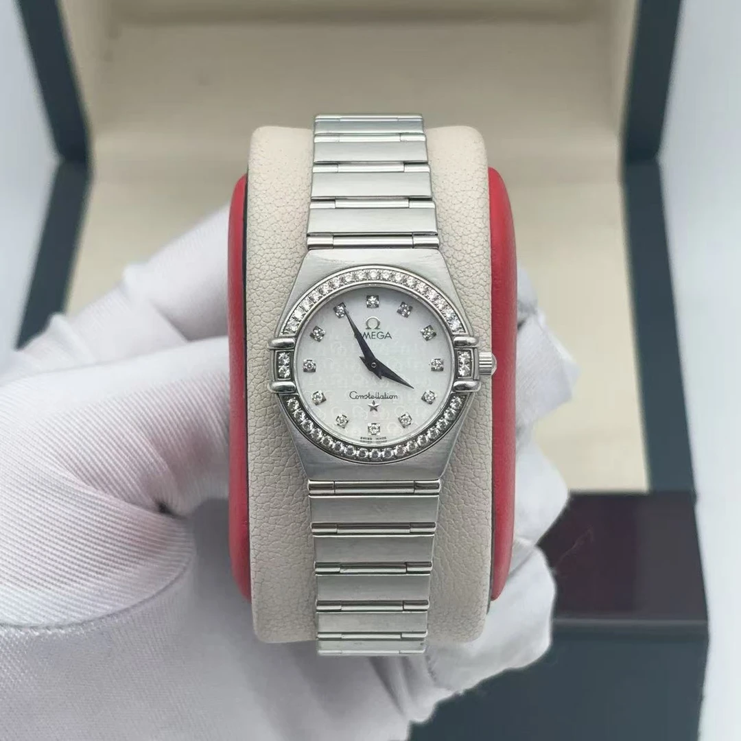 95新 Omega/欧米茄 25mm 欧米茄 星座原钻石英女士腕表