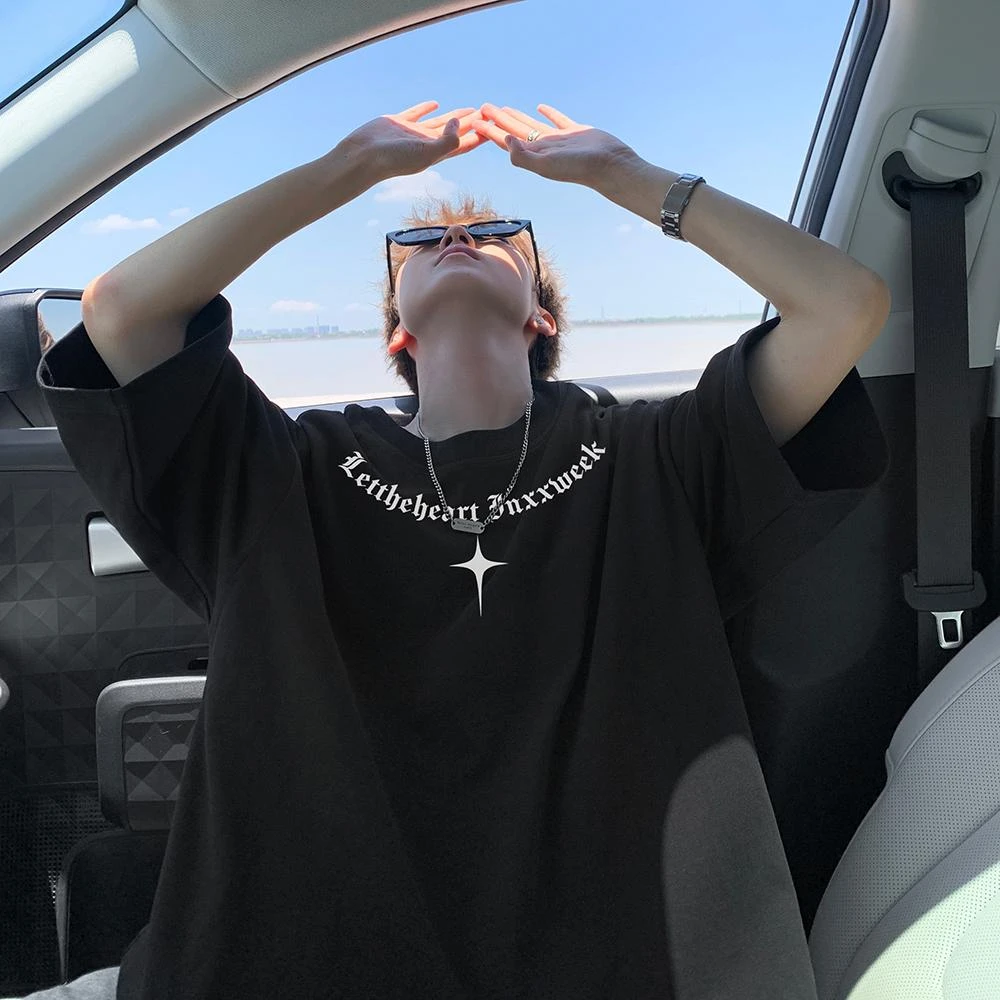 短袖T恤男2025新款爆款纯棉潮牌男生大码半袖体恤美式高街ins短袖