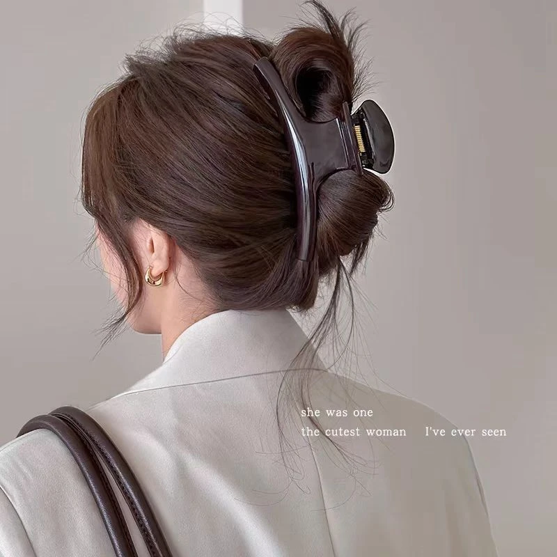 法式高级感超大号弧形抓夹女新款后脑勺盘发夹发量大鲨鱼夹发卡夹