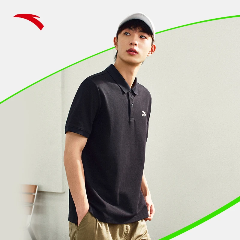 安踏短袖polo衫男款夏季透气时尚运动休闲百搭翻领白色t恤运动服