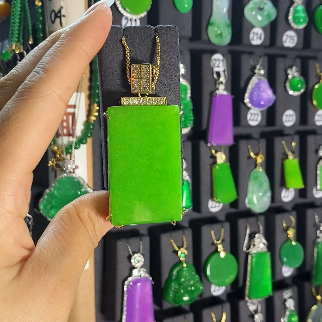 银S925镶嵌翡翠耳饰218