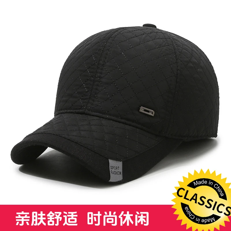 鸭舌帽中老年秋冬季男士防寒保暖护耳棒球帽可调节户外舒适休闲