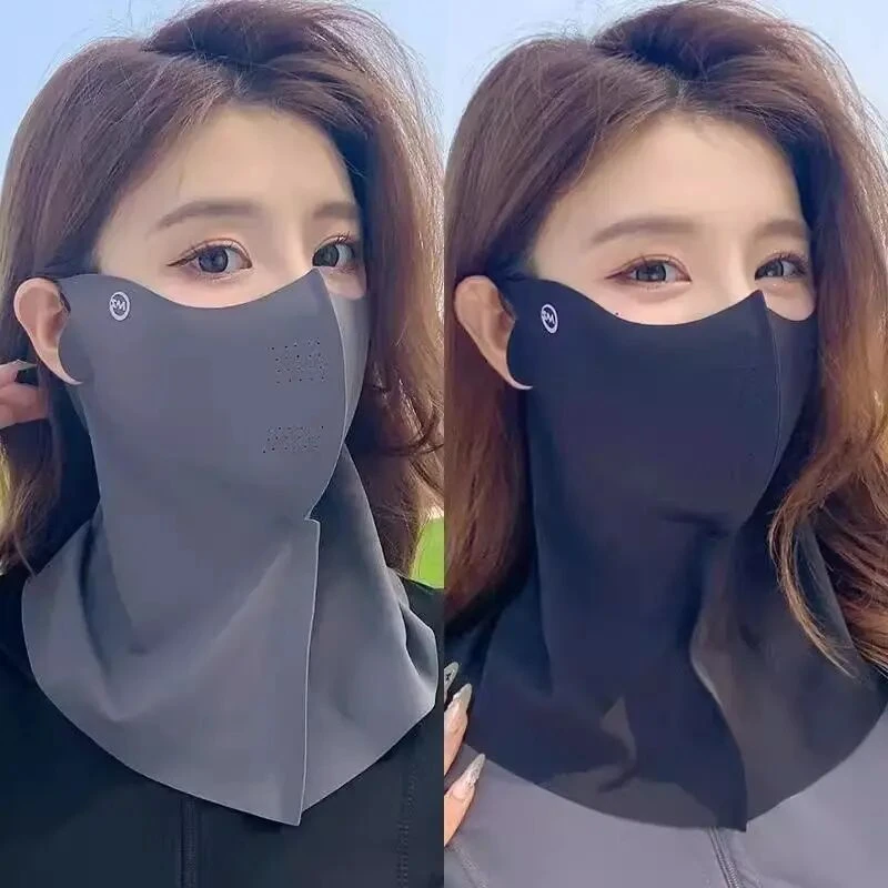 5D软骨防晒口罩女夏冰丝凉感透气护脖面罩长款户外骑行脸基尼HR