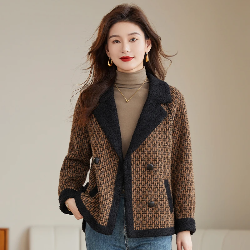 小香风短中长款外套女秋冬2025新款十三行爆款今年流行格子上衣